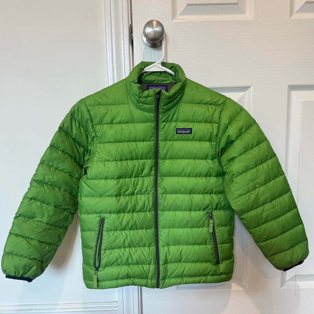 Patagonia Kids Vibrant Green Down Puffer Jacket